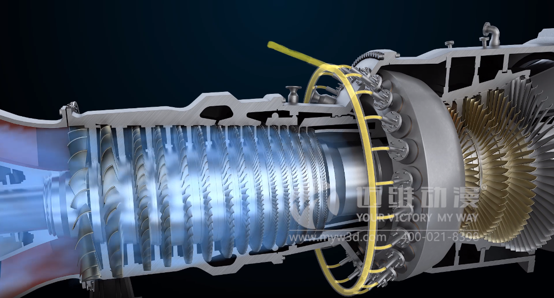 當燃氣輪機三維動畫葉輪轉動時，它所展現(xiàn)的營銷價值可想而知！(圖3)